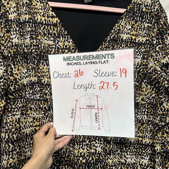 Women's Cato 18/20W V- Neck Geometric Print Top 3/4 Sleeve Pullover Stretchy - Picture 7 of 11